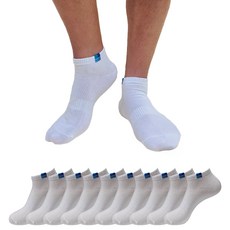 UNDERDIA 雙點網眼無緩衝短筒運動襪, 白色, 10個