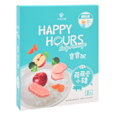 HAPPY HOURS 寶寶粥 6個月以上 2包, 蘋蘋愛小豬, 300g, 1盒