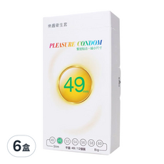 PLEASURE 樂趣 衛生套 49mm, 12入, 6盒