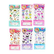 PInK MAnGO 三麗鷗珠寶紋身貼紙6件組, 混和顏色, 1組