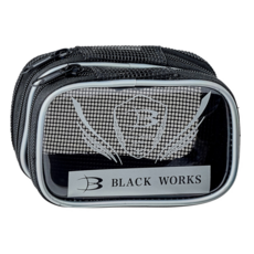 BLACK WORKS 阿波魚鉤收納袋 PVC材質 D80xW120xH45mm, 黑色, 1個