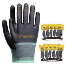 HANWOO NBR塗層多功能國民手套, 灰色, 10套