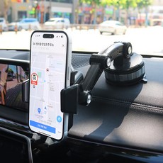 GMZ MOTORS 車用手機支架 儀表板吸盤式 玻璃窗手機架, 黑色, 1個