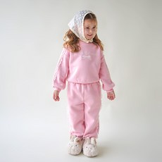 WALTONKIDS 兒童可愛蕾絲刷毛上下套裝