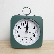 DICHENG 빈티지 무소음 탁상 알람 시계, 그린