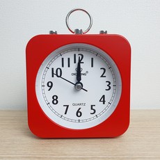 DICHENG 빈티지 무소음 탁상 알람 시계, 레드