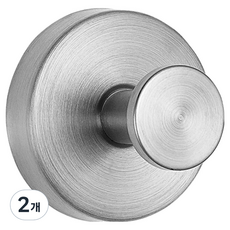 Hanbomnuri 免鑽孔黏貼吸盤式現代霧面不鏽鋼掛鉤, 銀色, 2個