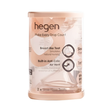 hegen 防脹氣真實擬乳智慧奶瓶用奶嘴 慢速 0階段 2入, 1個月以上, 1組