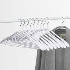 comet 簡約防滑西裝衣架, 白色, 10個