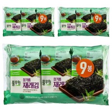 풀무원 참기름 도시락 재래김 9p, 36g, 3개