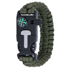 MAKE MINE 戶外多功能傘繩求生手環, 1個, 軍綠色