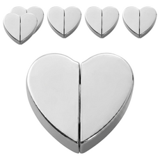 日本SP SAUCE 心型窗簾磁吸對扣組 2.5 x 1.15 x 1.5cm, 銀色, 6組