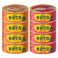 동원참치 살코기 동원맛참 고소참기름 통조림 90g 4p + 매콤참기름 90g 4p, 1세트