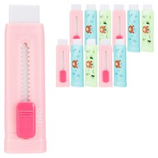 deLi 得力 小熊滑動式三角橡皮擦 EH312, 12個, 隨機出貨