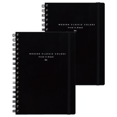 ibis 加厚亮彩線圈筆記本, 黑色, 2個