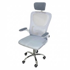 HONG JIN 宏晉 電腦辦公椅3D頭枕 鋼爪, 灰白色