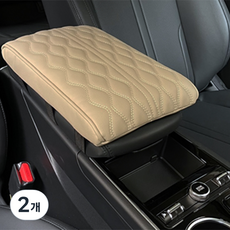 지토스 차량용 콘솔 팔걸이 쿠션, 베이지, 2개