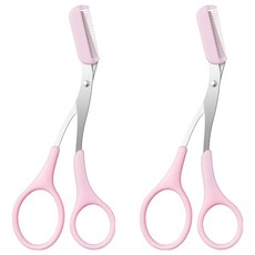 베라망 빗이 있는 눈썹가위, 2개, 핑크