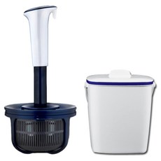 New Hand Wing 水槽廚餘脫水機 + Pururi 廚餘桶 海軍藍, 混合顏色