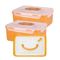 Nanu Dam 保鮮盒含上壓板 土黃色, 4.1L, 2個