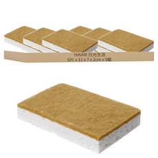 HIKARI 日光生活 劍麻纖維清潔海綿 雙層材質 有效清潔, 6片, 5組