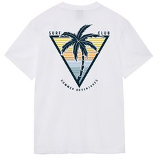 옥스타 남녀공용 통기성 캘리포니아 야자수 반팔 티셔츠 9TS033