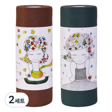 bebesom 一次性菜瓜布 60p x 2款組合, 卡其綠, 棕色, 2套