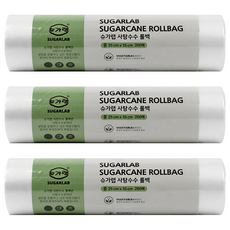 슈가랩 사탕수수 롤백 중 25cm x 35cm, 중(M), 200개입, 3개