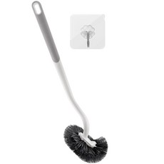코멧 심플한 변기청소솔 + 후크홀더 세트, 그레이, 1세트