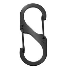小麥購物 8字扣 不銹鋼彈簧掛鉤 大(51 x 22mm) 20個, 黑色, 1組