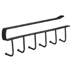 minono 米諾諾 櫥櫃隔板六聯鉤 27 x 1.3 x 7cm, 黑色, 1個