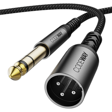 CODEWAY XLR 轉 5.5 TRS 麥克風公頭線 1.5m, 黑色, SAXM5-1.5M, 1個
