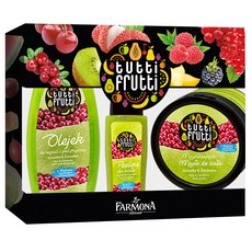 FARMONA 水梨蔓越莓身體護理組 沐浴乳+身體乳霜+磨砂膏, 1組