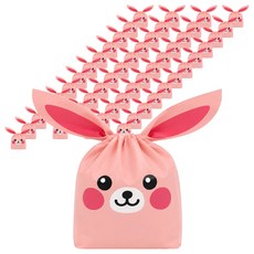 POPO FANCY 韓式包巾 I Love Rabbit 包裝袋3 大, 粉紅色, 50個
