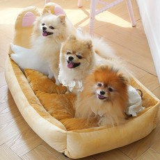 멍뭉스 크림여우 강아지 극세사 소프트 방석, 혼합색상, 1개