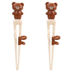 LiLFANT 兒童用 The Stick Max 筷子 1階 左手專用, 棕色小熊, 2個, 單品