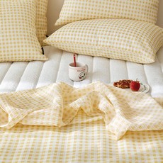 maatila Dear Summer泡泡紗夏季涼被+枕套組, Mango Check