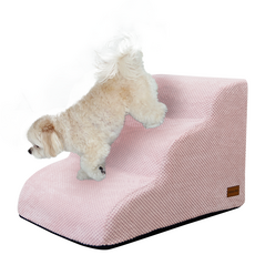 Allmio Pet 雲朵布料狗狗階梯, 粉紅花漾, 1個
