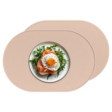 SSONGKIM 易清洗矽膠餐墊, 39 x 26.5 cm, 印度粉, 2個