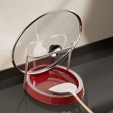 藍貿易 O型可折疊收納式烹飪工具 & 鍋蓋架, 紅色, 1個