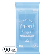 BROWN Touch Bidet 敏感護理濕廁紙 可溶於水 廁所用 低刺激坐浴盆紙巾 便攜型, 55g, 10張, 90套