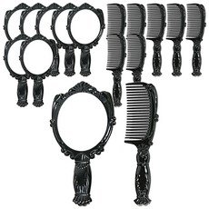 CHILSUNG Lavina Antique 迷你梳子 + 鏡子組, 黑色, 8個