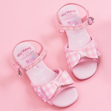 SHOOPENkids 女童用三麗鷗發光格紋涼鞋 HPKWNE251S