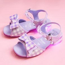 SHOOPEN 女童三麗鷗發光格紋涼鞋 HPKWNE251S