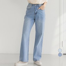 BURU N JUDY 女款棉質G後鬆緊帶直筒丹寧褲 ORDDP501B