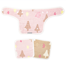 OhBabyLying 六層紗 背帶口水巾組, 粉色森林