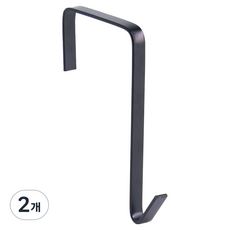 온지 현관문 수납 욕실 옷 걸이, 블랙, 2개