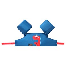 vanibaby 浮力衣 手臂浮力圈 免充氣斜紋布材質 2-6歲適用, 藍色恐龍, 1個