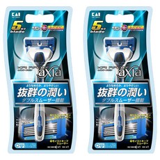 KAI 貝印 razor axia 潤滑刮鬍刀 5刀刃 AX-1SE4, 1個, 2個