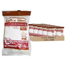 Kyowa 協和紙工 漂白咖啡濾紙, 80張, 10包